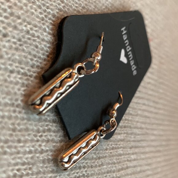 Earrings - Hot dogs Silver tone Earrings - Picture 3 of 4